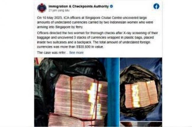 Bawa Uang Tunai Ratusan Juta, Dua WNI Ditangkap Saat Turun dari Kapal Fery di Singapura