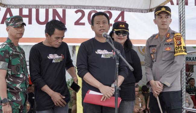 Wakil Bupati H Sulaiman Hadiri Apel Siaga Pengawasan dan Deklarasi Kampanye Damai Pemilu 2024