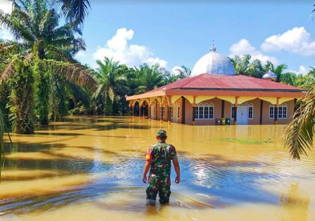 Sebanyak 543 Rumah dan 4 Fasilitas Umum di Rokan Hulu Riau Terendam Banjir